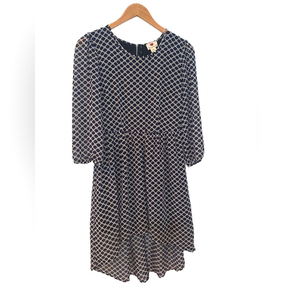 One Clothing Hi Low Hem Geometric Print Midi Dress Size Medium